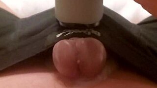 I rubed his cock and cum flow like rain!