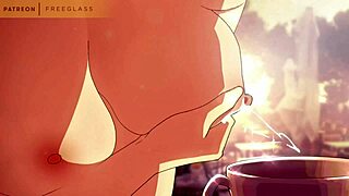 Squirting milk lactating into coffee cup hentai