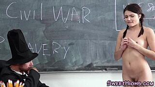 teen gets ass jizzed in classroom