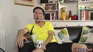 Mature Brit in Stockings Sucks for Messy Facial