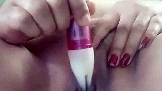 Pornstar Poosoo indulges in self-fingering masturbation session