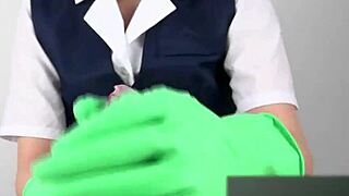 Latex glove sensation for an Asian beauty’s pleasure