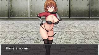 Orange Haired Naughty Girl Excites Hero With Footjob On His Cock In Hentai.