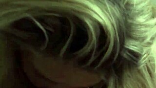 hot blonde with big tits blows lover's cock