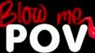 redhead babe in pov sucking two juicy cocks with small tits in bisexual threesome.