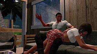 jack and emma getting spanked hard in that paradise setting