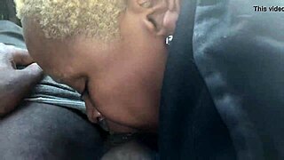 Blonde Bomber Sucks Massive Black Cock