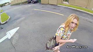 Perky Blonde Amateur Paid For Public Blowjob