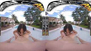 Skyla Sun's outdoor fuck by the pool in POV VR 😍