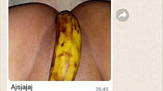 my girlfriend gets really hot with banana play part 4