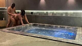 brunette screams as i thrust hard into her big pussy from behind