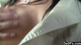 hey, check my dark hair babe with small tits in the backseat