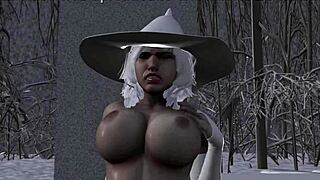 White Queen Encounters a Snow Elf in a Magical Snowy Realm