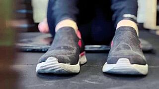 Workout at the gym ended up in public sweat