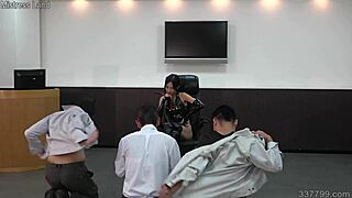 Japanese Mistress Sara Whips Bound Submissive