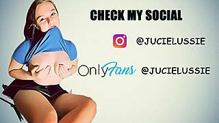 Pornstar jerks off huge dick with her big tits in voyeur scene.