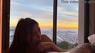 Beautiful girlfriend gives great blow job in POV style