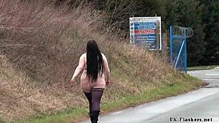 fat amateur emma flashes nude in public as voyeur bbw babe