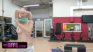 Warm up deep throat blowjob for the gym buddies