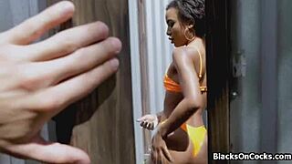 Neon bikini black teen rides thick cock in wild hardcore scene. Her ebony curves steal the show.