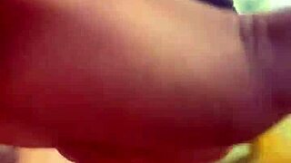 Horny pornstar cums from finger in public.