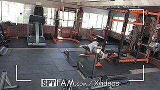 Step sister seduces step bro while exercising at the gym