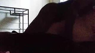 Black shemale’s big black cock sucking
