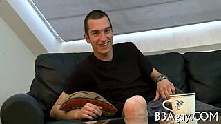 Young gay twink in a casual video