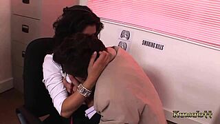 Brunette bride gets a facial from a married man