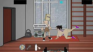 in fuckerman part five, the hero hits the sex gym to train with huge tits and big ass bimbo characters