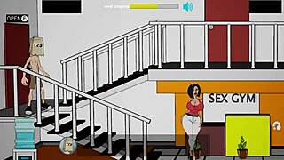 in fuckerman part five, the hero hits the sex gym to train with huge tits and big ass bimbo characters