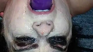Intense Throat Play With Dildo Gets Messy