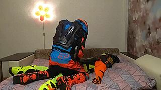 Gay motocross rider in action in part 1 of the video
