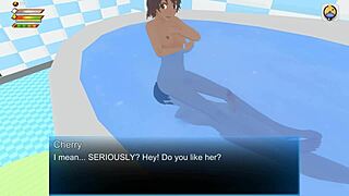 femdom in the university bathroom with cherry