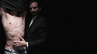 boyforsale - sexy tattooed twink bound and auctioned for deepthroat action