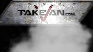 horny brunette stops car for wild outdoor sex and cum on big tits