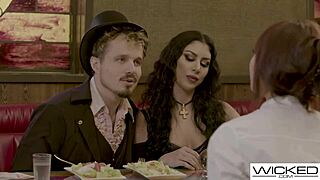 So, this wicked magician couple made their hot Asian waitress watch them bang hard