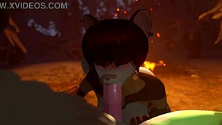 Hot and juicy ass gives a blowjob to a dick in 3D adult animation