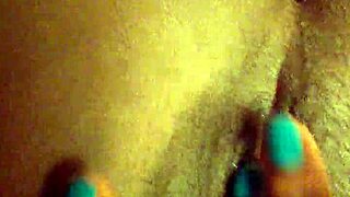 I'm playing with my pretty ebony pussy