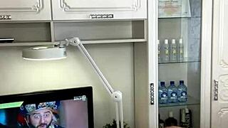 Sugarnadya depilates strange penis with piercings in close up