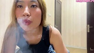 Homemade smoking fetish with foot worship and domination