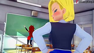 I watch Android 18 fucking in bikini with Android 21 in this trailer