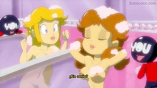 Watch Peach And Daisy Get Sexy And Lesbian In This Subbed Video!
