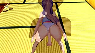 Cute girl in maid costume excites my big cock so much