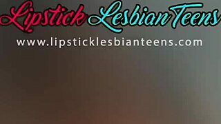 Amateur lipstick babes have hot lesbian sex and cum together