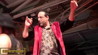 Magic sex trick on stage in front of the audience