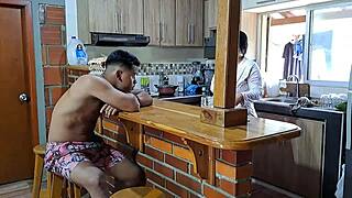 why does my girlfriend's mom love sucking my dick in the kitchen