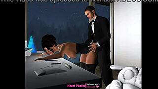 a quickie at the christmas office party with cartoon sex