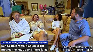 hot lesbians strap channy crossfire down for hitachi wand orgasms