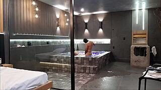 in the bathtub, that wild sex overwhelmed the brunette, she couldn't handle my big black cock